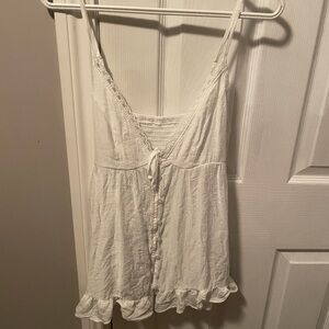 White Ruffled Camisole Top